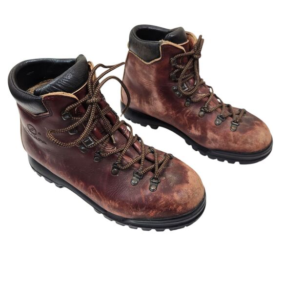 Scarpa Vintage Italian Made Mens Delta Steel Toe Hiking Boots Italy 41 US 8 - Picture 2 of 9